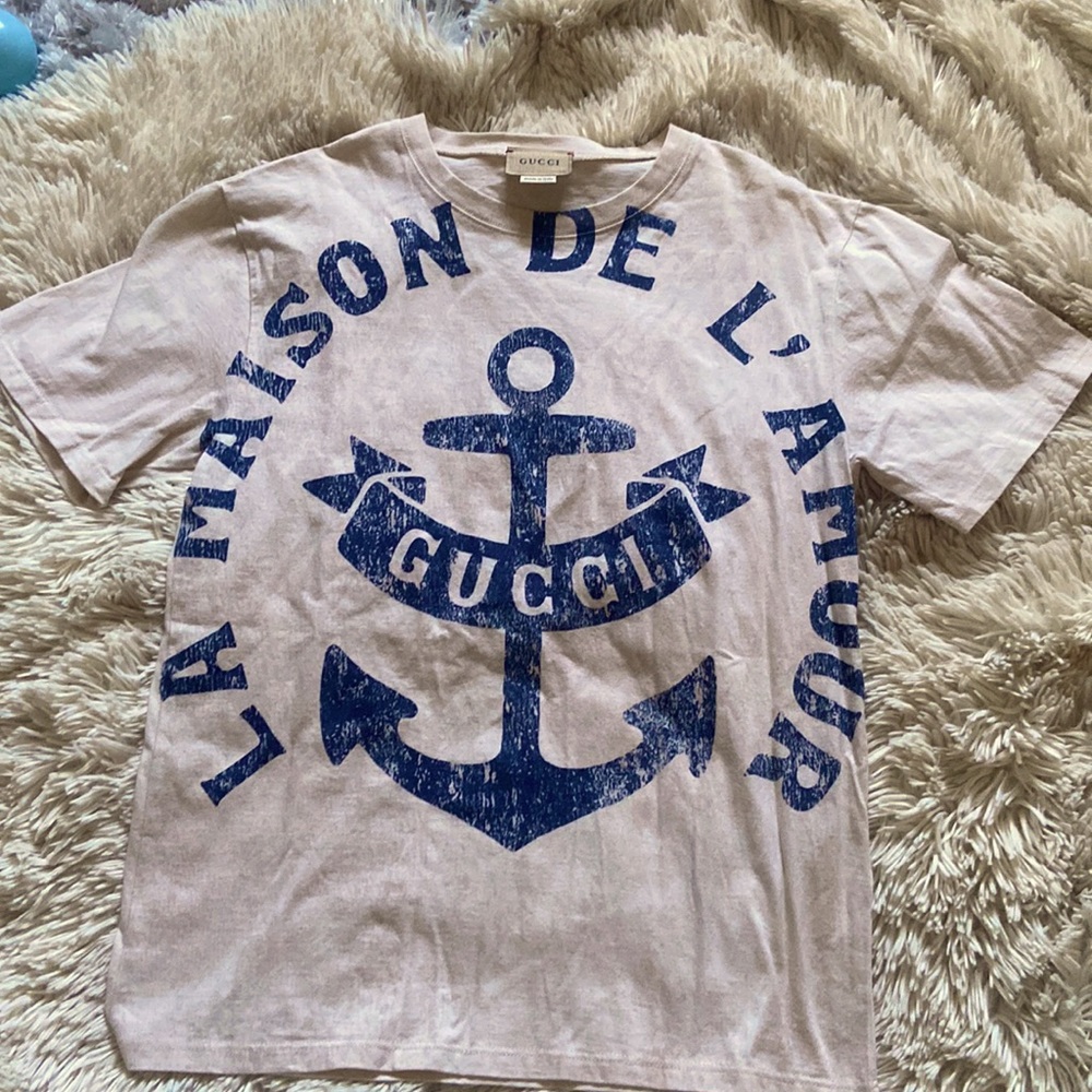 Gucci Kids Anchor Printed Crewneck T-Shirt